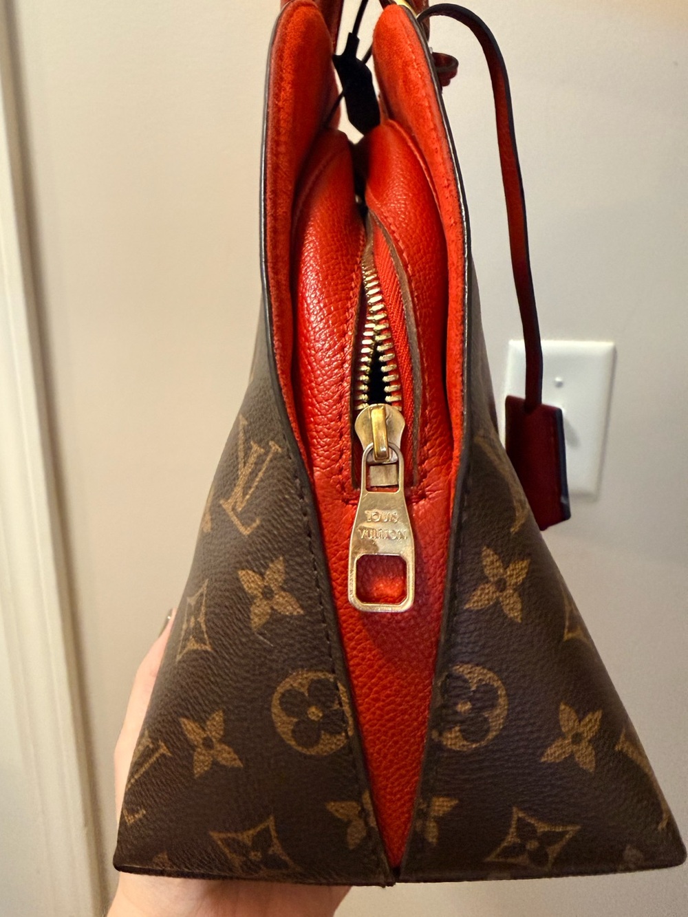 *AUTHENTIC* LOUIS VUITTON - MONOGRAM RED TWO WAY BAG - Picture 9 of 16